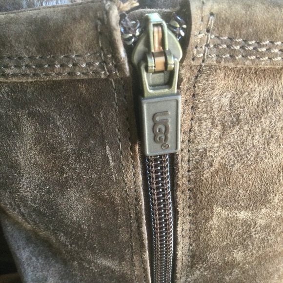 Ugg Roslyn Brown Suede Side Zip Mid Calf Boot Size 7 - Picture 8 of 12